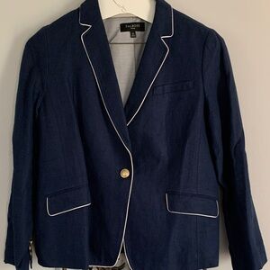Talbots Dark Blue Blazer with Light Trim
